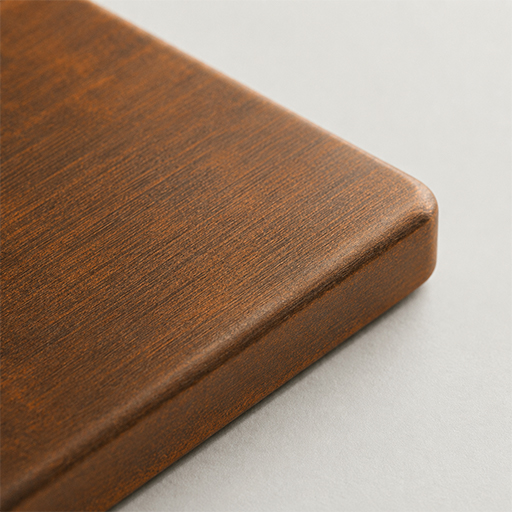 Échantillon de finition en acier Corten avec texture brun orangé pour sculpture extérieure